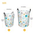 thumbnail image 3 of Fuzoiu Gold Stars Blue Dots Pattern Print Circular Hamper,Laundry Basket with Handle,Collapsible Laundry,Dirty Clothes Storage Basket,for Bedroom Bathroom Dorm Living Room-Small, 3 of 6