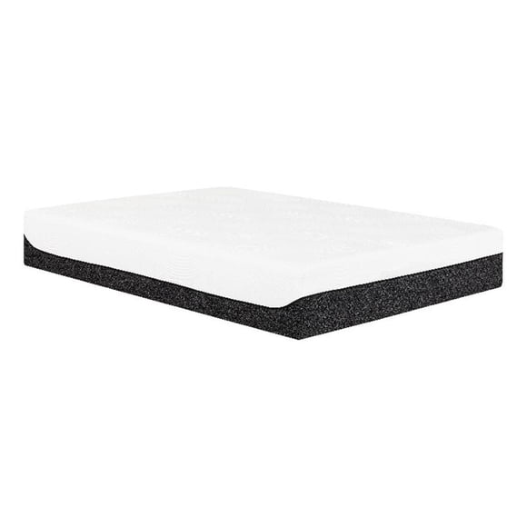Pemberly Row 12" Gel Memory Foam Mattress + 2 Pillows - White Fabric