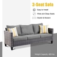 thumbnail image 3 of Ovios 5 Pieces Outdoor Patio Furniture with 30 Inch Fire Pit Table Wicker Patio Sectional Sofa with Single Chairs for Backyard Decor, 3 of 6