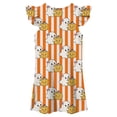thumbnail image 4 of Ruiwill Toddler Girls Dress Halloween Pumpkin Ghost Print Cap Sleeve Crew Neck Nightgown Dress Winter Girls Outfit Size 3-4 Years Orange, 4 of 5