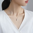 thumbnail image 4 of 1 Carat Round Cut Moissanite Solitaire Pendant Necklace in 18k White Gold over 925 Sterling Silver, Female, Adult, 4 of 6