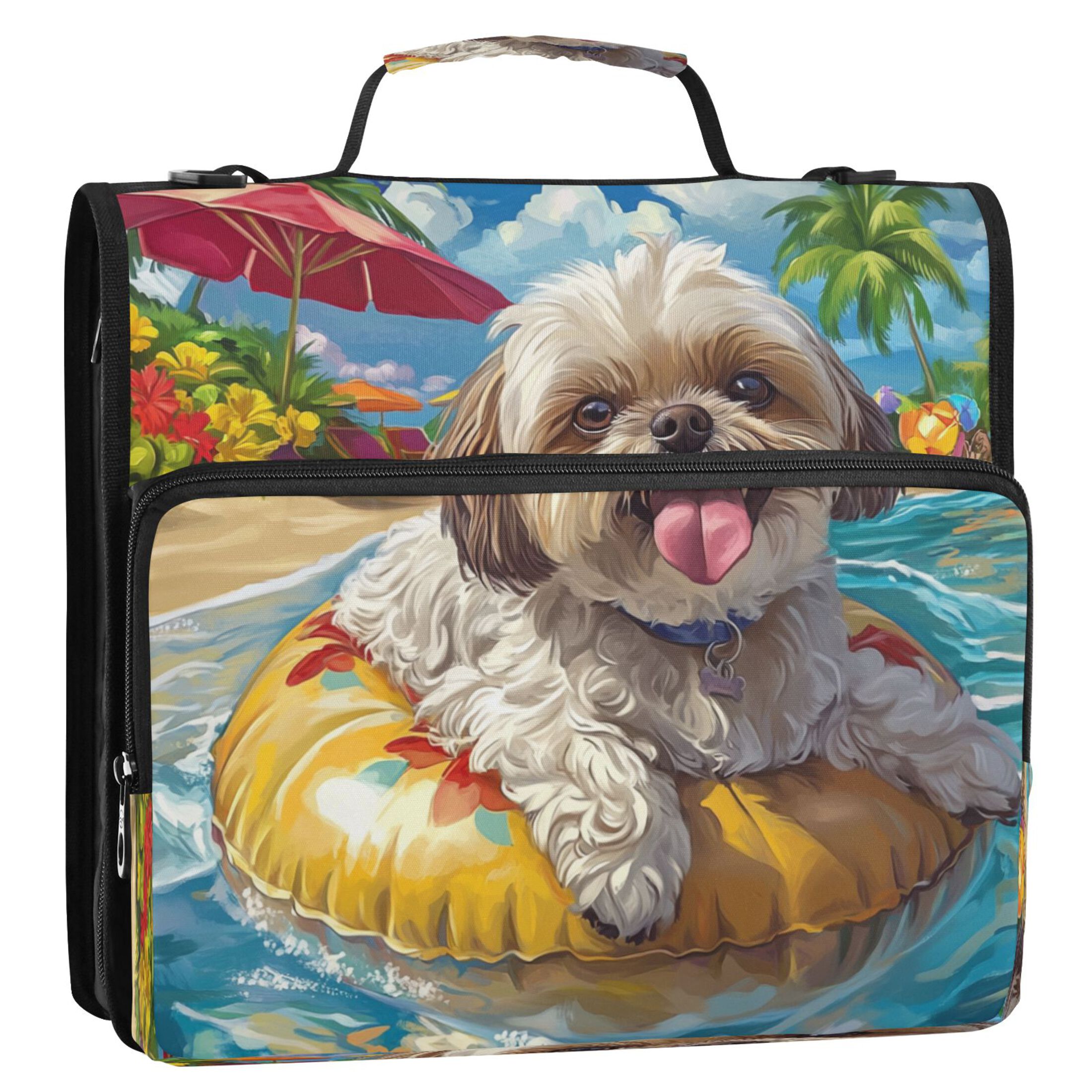 YAZAOO Zipper Binder trapper keeper Documents Organized Design Tropical Float Buddy Printed