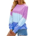 thumbnail image 4 of Women Long Sleeve Crew Neck Gradient Sweatshirt Top, 4 of 10