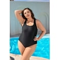 thumbnail image 6 of Asoul Plus Size Side Spliced One Piece Sport Swimsuit for Womens Racerback Athletic Bathing Suit, 6 of 7