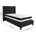 thumbnail image 3 of Emma + Oliver Twin Accent Extended Panel Platform Bed/Mattress-Black Fabric, 3 of 5