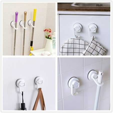 

Sucker Broom Holder Mop Rack Wall Mount Storage for Bathroom Kitchen Hooks