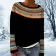 thumbnail image 2 of MESSUEN Vintage Sweater Christmas Sweaters for Women Christmas Outfits for Women's Pullover Sweaters Fall Blouses for Women Winter Sweater for Women Sweater Black L, 2 of 4
