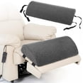 thumbnail image 3 of DEDRFUC Recliner Foot Pillow, 23 x 10 x 4 in Sherpa Foam Half-Roll Leg Support Cushion with Elastic Strap and Washable Cover, Light Gray, 3 of 10