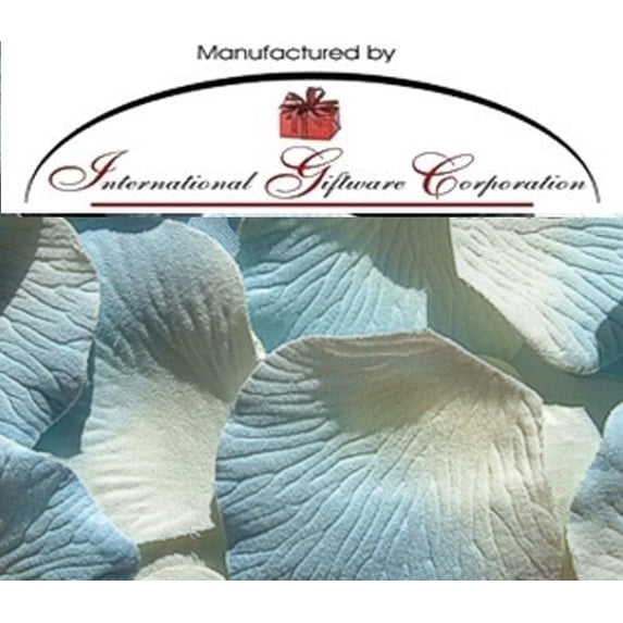 Ivory / Blue - Two Tone - 500 Silk Rose Petals Wedding Favors - Solid Colors - Wedding Reception and Party Supplies