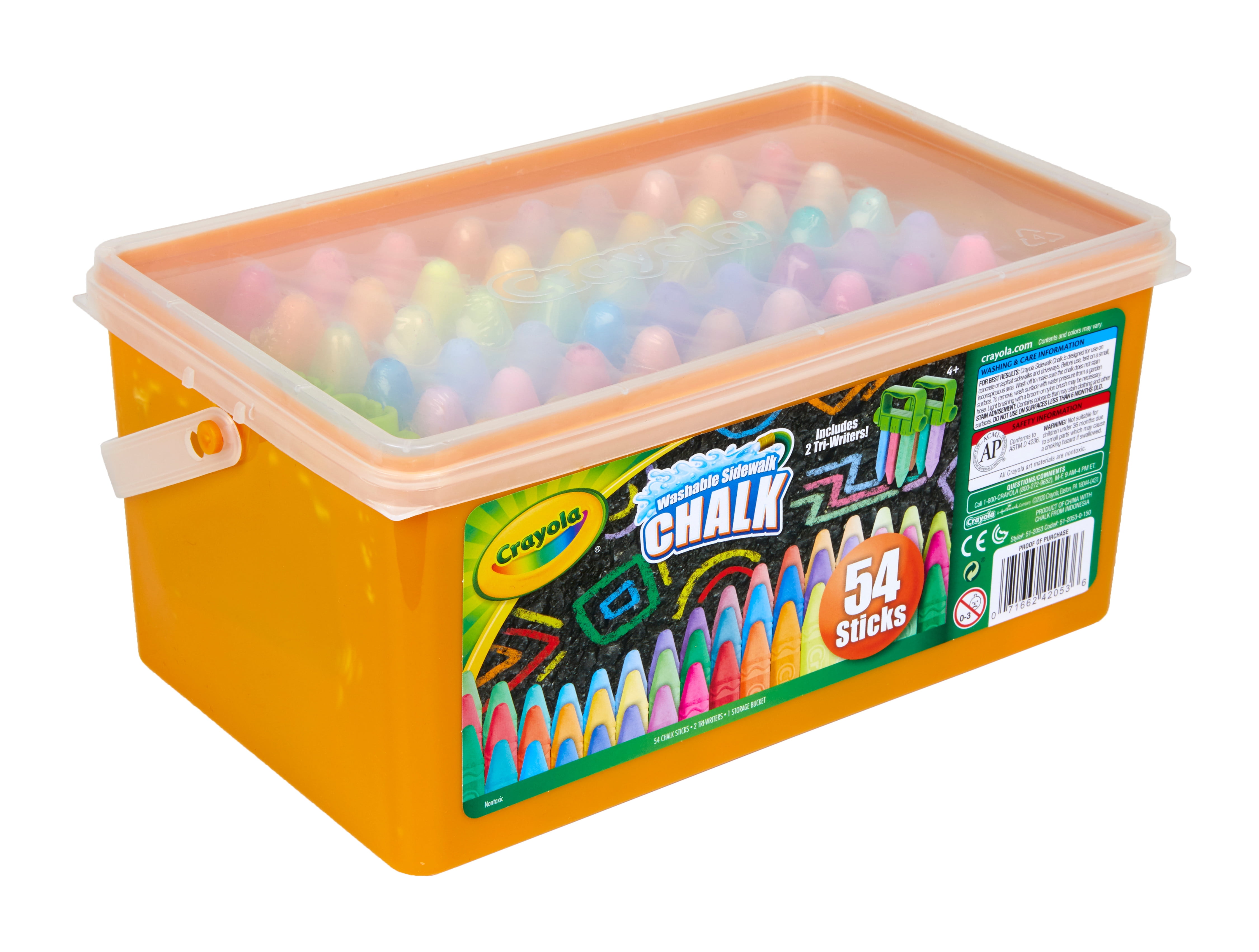 Crayola 54 Count Sidewalk Chalk Bucket W/ Tools BrickSeek