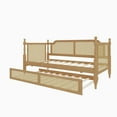 thumbnail image 4 of Noble House Twin Size Daybed with Twin Size Trundle Traditional Style Rattan for Limited Space, Guest Room, No Box Spring Needed,Antique Walnut, 4 of 6