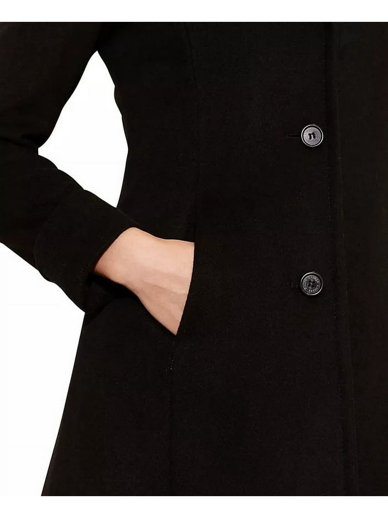 Ralph Lauren BLACK Faux Fur–Trim Wool-Blend Coat, US 8 - Walmart.com