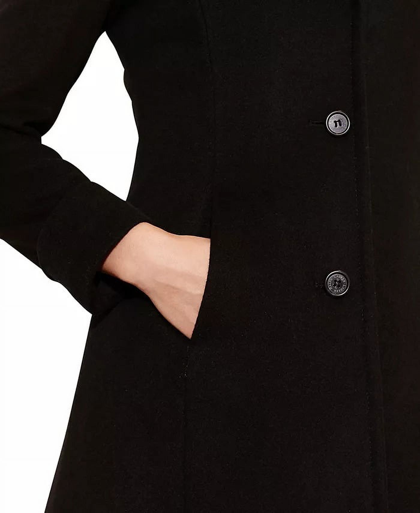 Ralph Lauren BLACK Faux Fur–Trim Wool-Blend Coat, US 8 - image 3 of 3