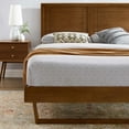 thumbnail image 4 of Platform Bed Frame, Twin Size, Wood, Brown Walnut, Modern Contemporary Urban Design, Bedroom Master Guest Suite, 4 of 10