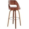 thumbnail image 6 of Home Square 26" Brown Faux Leather Wood Bar Stool in Walnut - Set of 2, 6 of 11