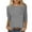 Gray, variant on Lindreshi Long Sleeve Shirts for Women Plus Size Women's Fashion Solid Loose T-Shirt Mid-length 3/4 Sleeves Blouse Round Neck Casual Tops