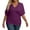 Purple, variant on Daznico Womens Tops - Women's Plus Size V Neck T Shirt Casual Stretchy Waist Summer Fall Top for Everyday Wear with Jeans - Shirts for Women,Color:Black,Size:3XL