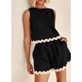 thumbnail image 4 of Womens 2 Piece Beach Vacation Cropped Tank Top High Waist Shorts Set, 4 of 10