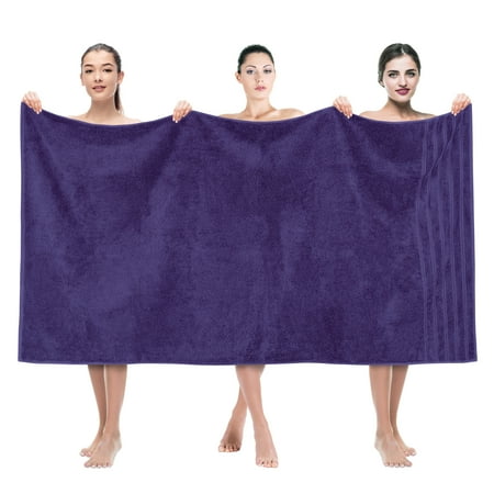 American Soft Linen Luxury 35x70 Jumbo Large Bath Towel 100% Cotton Turkish Bath Towel Sheet Purple