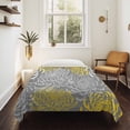thumbnail image 4 of Yellow Gray Floral Large Tapestry for Bedroom Wall Hanging Tapestry,Farmhouse Retro Abstract Flowers Art Ceiling Backdrop Tapestries Poster Blanket Wall Decor for Teens Room Living Room 100" x 59", 4 of 8