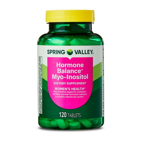 Spring Valley Hormone Balance Myo-Inositol Tablets, Dietary Supplement, 120 Count