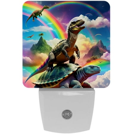 

Plug in Led Night Light with Auto Dusk to Dawn Sensor White Nightlights for Hallway Bedroom Kids Room Kitchen Stairway 2 Pack Universe Galaxy Rainbow Planet Dinosaur Monster