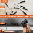 thumbnail image 2 of VEVOR Knife Storage Block 15 Slots, Acacia Wood Universal Knife Holders Without Knives, Large Countertop Butcher Block Knife Organizer, Multifunctional Knife Rack Stand for Easy Kitchen Storage, 2 of 9