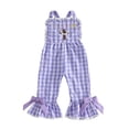 thumbnail image 4 of CUZIBR Girls Toddler Baby Jumpsuits Outfits Easter Egg Bunny Embroidery Plaid Ruffles Summer Flared Pants Suspenders Cute Overalls Romper Holiday Onesies Bell Bottoms Dailywear,Purple,12-18 Months, 4 of 4