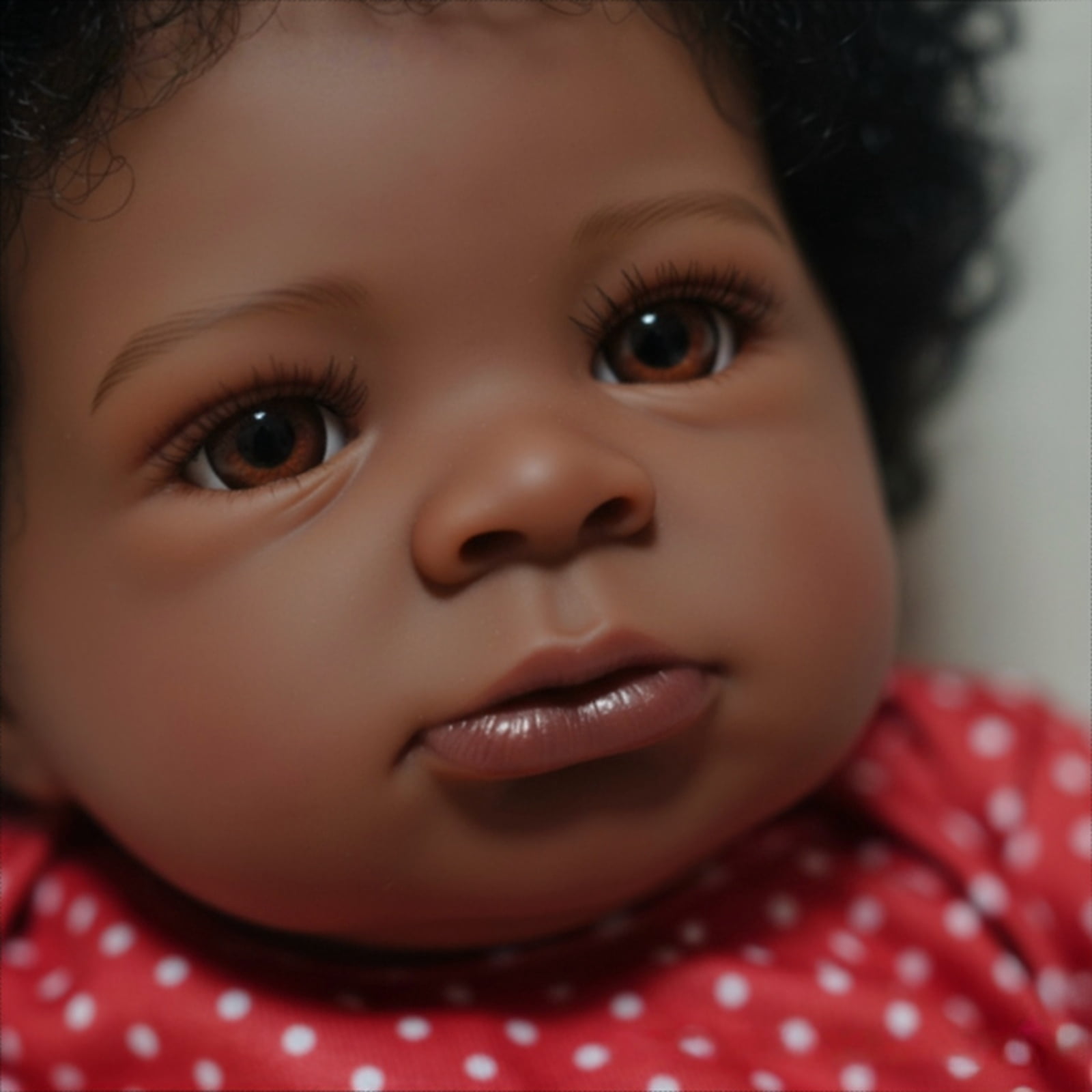 20 Inch Reborn Baby Doll Black Doll, Lifelike Baby Doll with Soft Cloth Body, Hand Rooted Curly Hair, Realistic African American Doll Toy for Kids Age 3+