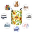 thumbnail image 6 of PAYOHTO Foldable Laundry Room Hamper Bucket Waterproof Bathroom Basket for College Student Living Room Storage Pillows Blankets Sunflower Patternhand Painted, 6 of 8