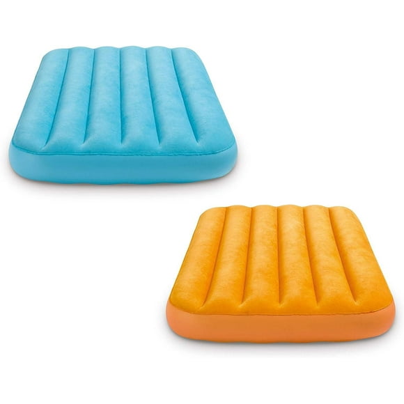 Intex Cozy Kidz™ Single Air Mattress with Fiber Tech, Ages: 3-10, (Colour may vary - blue or orange)