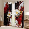 thumbnail image 2 of Homewish Black Red Marble Floral Curtains Pack of 2 (42x84 Each), Modern Artwork Curtains Blackout, Chic Abstract Mabrbling Bedroom Curtains, Curtains and Drapes Decor, 2 of 6