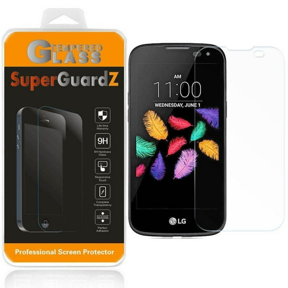 For LG K3 - SuperGuardZ Tempered Glass Screen Protector, 9H, Anti-Scratch, Anti-Bubble, Anti-Fingerprint