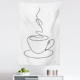 thumbnail image 1 of Hot Chocolate Tapestry, Continuous Line Art Hand Drawing Cup of Coffee Monochrome Pattern, Fabric Wall Hanging Decor for Bedroom Living Room Dorm, 5 Sizes, White Charcoal Grey, by Ambesonne, 1 of 1