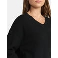 thumbnail image 4 of Time and Tru Women's V Neck Pullover Sweater, Lightweight, Sizes XS-XXXL, 4 of 5