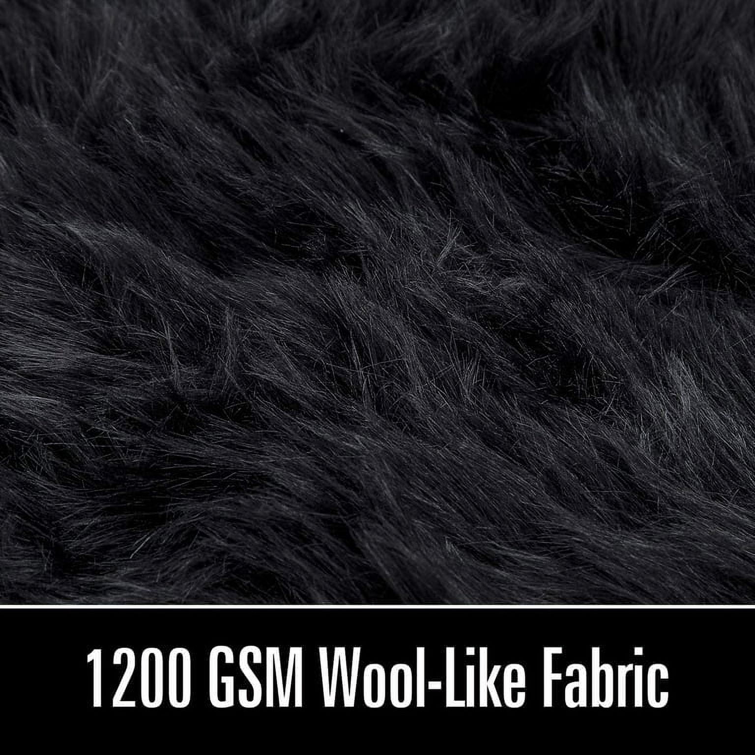 Sanmadrola Soft Fluffy Rugs Faux Fur Sheepskin Area Rug for Bedroom Floor Mat Carpet for Living Room Nursery 4 x 6 Feet,Black