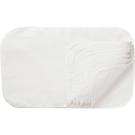 NuAngel White Cotton Burp Cloths, 12-Count (Best Material For Burp Cloths)