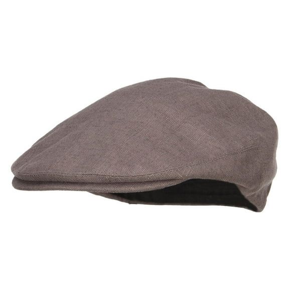 Big Size Men's Linen Ivy Cap - Charcoal XL-2XL