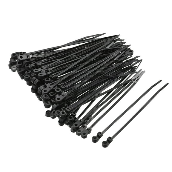 Uxcell Cable Zip Ties Adjustable Cable Tie 4 Inch Screw Hole Nylon Wire Strap Black 40pcs