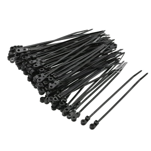Correas de cable ajustables Uxcell, bridas de cable de 4 pulgadas, correa de alambre de nylon negra, 40 piezas
