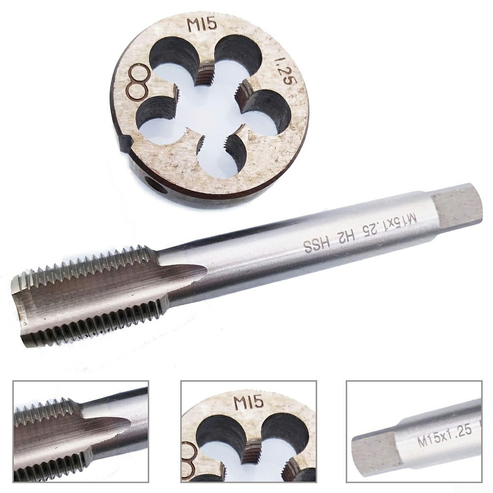 1set HSS M15x1.25 mm Right-hand Plug Tap and Die Thread Threading Tool 