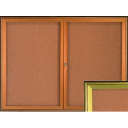 Aarco Products WFC3660LB Water Fall Enclosed Bulletin Board - Antique Brass