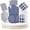 04: Indigo, variant on Tea Towels - 16 Pc Set with Silicone Oven Mitts and Pot Holders, Cotton Kitchen Towels, Absorbent Dish and Hand Towels - Indigo