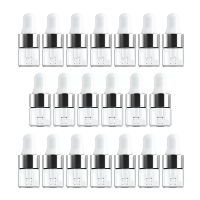 Botellas de aceite esencial Zulema 20x vacía de aceite recargables de Cuentagotas 1ML