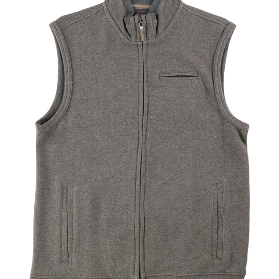 Tasso Elba Mens Full-Zip Pocket Sweater Vest, Grey, Small
