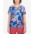 thumbnail image 4 of Alfred Dunner Womens Petite Mosaic Parrot Drawstring Hem Top, 4 of 6