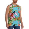 thumbnail image 2 of Easygdp Tropical Jungle Flamingo Men's Breathable Tank Tops Sleeveless Sporty T Shirts for Basketball, Mountaineering, Bodybuilding -X-Large, 2 of 8