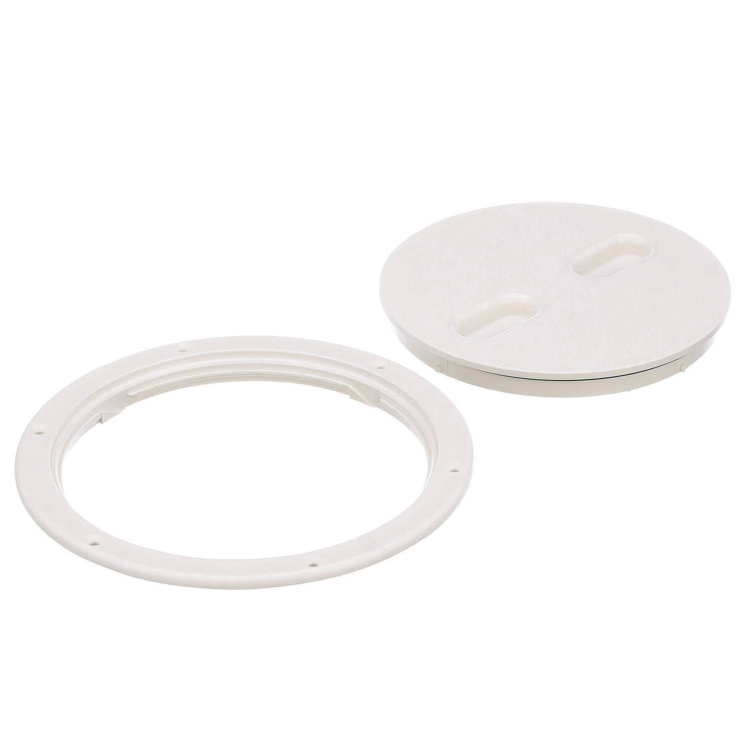 Seachoice Twist 'N' Lock Deck Plate, White Base and Lid, Up to 8-1/2 In. Diameter