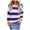 Purple, variant on Women's Sweater Stripe Patchwork Knitted Long Sleeve Y2K Casual Crew Neck Warm Sweaters