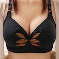 thumbnail image 2 of Wdgfv Bras for Older Women Charm Front Button Push Up Bras Supportive Lifting Bra Full Coverage Back Fat Wirefree Bras Black 36, 2 of 5
